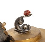 Nautilus mounted on an oval pewter base - Europe, 19th century