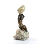 Composition with shells and bronze cherub - France, second half of the 19th century