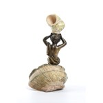 Composition with shells and bronze cherub - France, second half of the 19th century