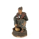 Pair of polychrome terracotta sculptures - 19th century