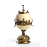 Ostrich egg on brass base - Italy or France, late 19th century