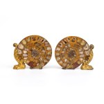 Pair of ammonites mounted on gilded metal bases - France or Italy, 19th century