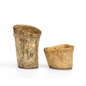Pair of bone containers - probably India, 19th century