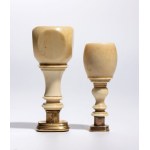 A pair of ivory wax seals - France, 19th century