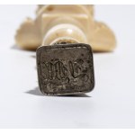 Elephant ivory and silver wax seal - France, 19th century