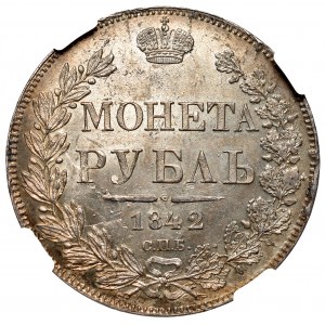 Russia, Nicholas I, Rouble 1842 АЧ - NGC MS63