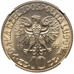 PRL, 10 złotych 1965 Kopernik - NGC MS67