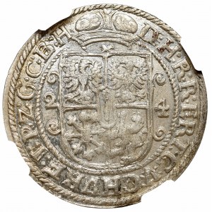 Prusy Książęce, Jerzy Wilhelm, Ort 1624, Królewiec - przebitki legendy NGC MS62