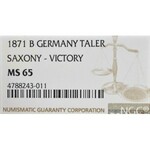 Niemcy, Saksonia, Jan, Talar 1871 B - NGC MS65