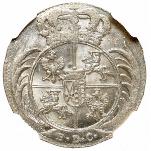 Polen/Saxony, Friedrich August II, 1/24 thaler 1754, Dresden - NGC MS64