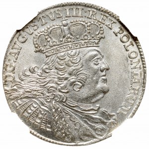 Friedrich August II, 18 groschen 1755, Leipzig - NGC MS62