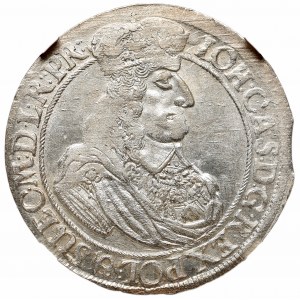 John II Casimir, 18 groschen 1661, Danzig - PR NGC MS62