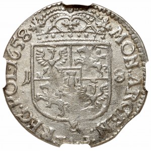 Jan II Kazimierz, Ort 1658, Kraków - RP NGC AU Details