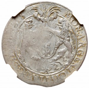 Jan II Kazimierz, Ort 1662, Gdańsk - rzadkość Lewek bez tarczy NGC MS61