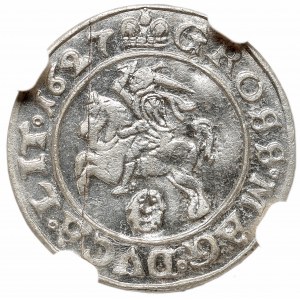 Zygmunt III Waza, Grosz 1627, Wilno - NGC MS61