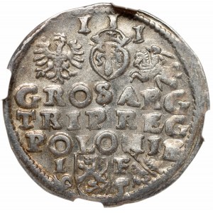 Zygmunt III Waza, Trojak 1595, Lublin - leżąca 9 NGC AU58