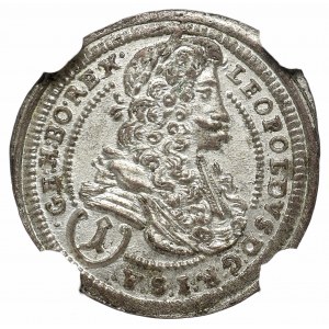 Austria, Leopold, 1 Krajcar 1699, Wiedeń - NGC MS61 