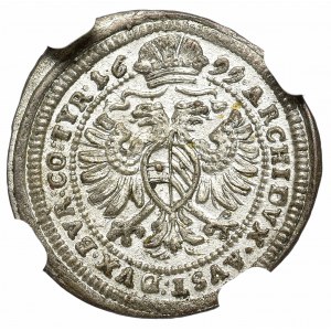Austria, Leopold, 1 Krajcar 1699, Wiedeń - NGC MS61 