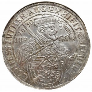 Niemcy, Saksonia, Jan Jerzy, Talar 1630, Drezno - 100 lat wyznania augsburskiego NGC MS62