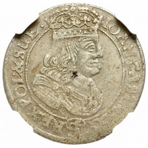 John II Casimir, 6 groschen 1667, Cracow - NGC AU55