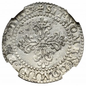 France/Poland, Henri III, 1/2 Franc 1587 Poitiers - NGC AU53