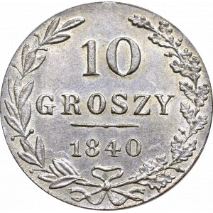 Poland under Russia, Nicholas I, 10 groschen 1840