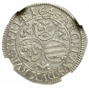 Austria, Ferdinand III, 3 kreuzer 1645, Graz - NGC MS62