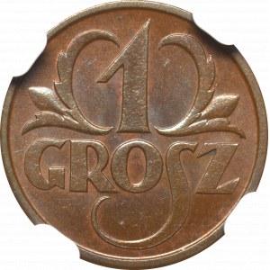 II Rzeczpospolita, 1 grosz 1925 - NGC MS66 BN