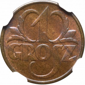II Rzeczpospolita, 1 grosz 1934 - NGC MS66 BN