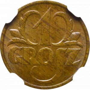 II Rzeczpospolita, 1 grosz 1933 - NGC MS64 BN
