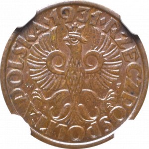 II Rzeczpospolita, 1 grosz 1931 - NGC MS64 BN