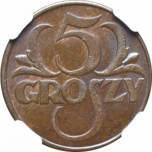 II Rzeczpospolita, 5 groszy 1931 - NGC MS64 BN