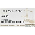 II Republic of Poland, 50 groschen 1923 - NGC MS64