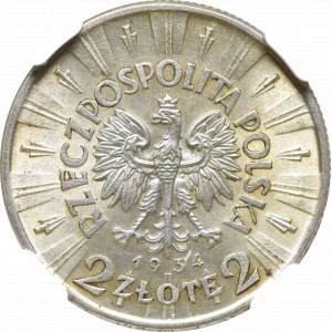 II Rzeczpospolita, 2 złote 1934 Piłsudski - NGC UNC Details