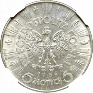 II Republic of Poland, 5 zloty 1934 Pilsudski - NGC MS61