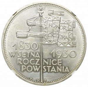 II Rzeczpospolita, 5 złotych 1930 Sztandar - NGC UNC Details