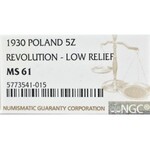 II Republic of Poland, 5 zloty 1930 November uprising - NGC MS61