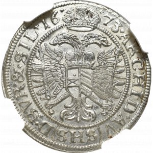 Schlesien, Leopold I, 6 kreuzer 1673, Breslau - NGC MS64