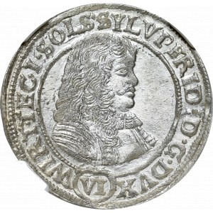 Schlesien, Sylvius Friedrich, 6 krezuer 1674, Liegnitz-Brieg - NGC MS64