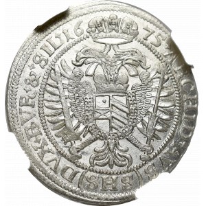 Schlesien, Leopold I, 15 kreuzer 1675, Breslau - NGC MS64