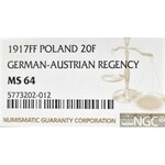 Kingdom of Poland, 20 pfennig 1917 - NGC MS64