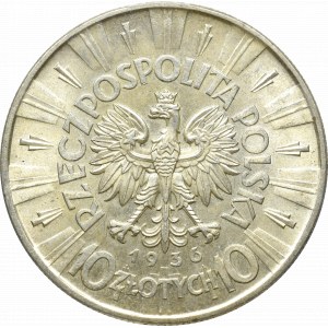 II Rzeczpospolita, 10 złotych 1936 Piłsudski - PCGS MS64