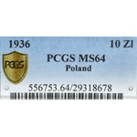 II Republic of Poland, 10 zloty 1936 Pilsudski - PCGS MS64