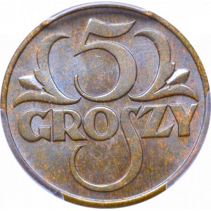 II Rzeczpospolita, 5 groszy 1936 - PCGS MS64 BN