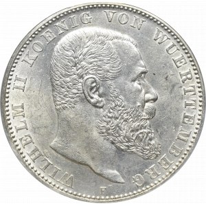 Germany, Wuertemberg, Wilhelm II, 5 mark 1908 F, Stuttgart