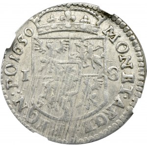 John II Casimir, 18 groschen 1650, Fraustadt - NGC AU Details