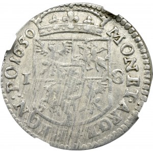 Jan II Kazimierz, Ort 1650, Wschowa - nieopisany REGN NGC AU Details