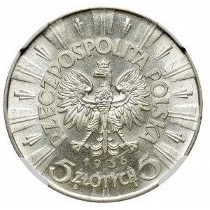 II Republic of Poland, 5 zloty 1936 Pilsudski - NGC AU58