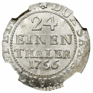 August III Sas, 1/24 talara 1756, Drezno - NGC MS65