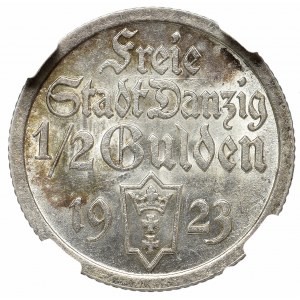 Wolne Miasto Gdańsk, 1/2 guldena 1923 - NGC MS62